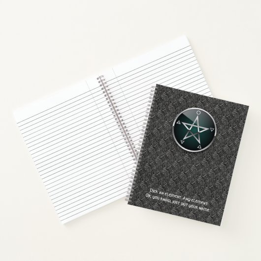 Customizable 8.5 x 11 Elemental Pentacle Notebook Notitieboek (Binnen)