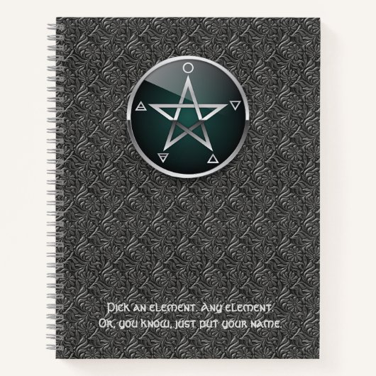 Customizable 8.5 x 11 Elemental Pentacle Notebook Notitieboek (Voorkant)