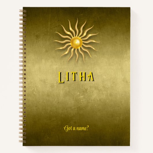 Customizable 8.5 x 11 Litha Summer Golden Notebook Notitieboek (Voorkant)