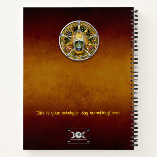 Customizable 8.5 x 11 Samhain Halloween Notebook Notitieboek (Achterkant)