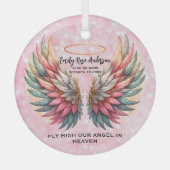 Customizable Angel Wings Memorial  Glas Ornament (Voorkant)