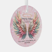 Customizable Angel Wings Memorial  Glas Ornament (Voorkant Rechts)