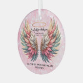 Customizable Angel Wings Memorial  Glas Ornament (Voorkant links)