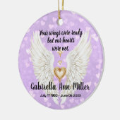 Customizable Angel Wings Memorial Keramisch Ornament (Links)