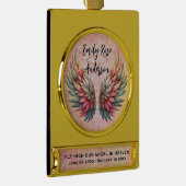 Customizable Angel Wings Memorial  Verguld Banner Ornament (Rechts)