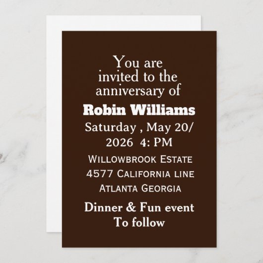 Customizable Anniversary Invitation | Editable  Kaart (Voorkant / Achterkant)