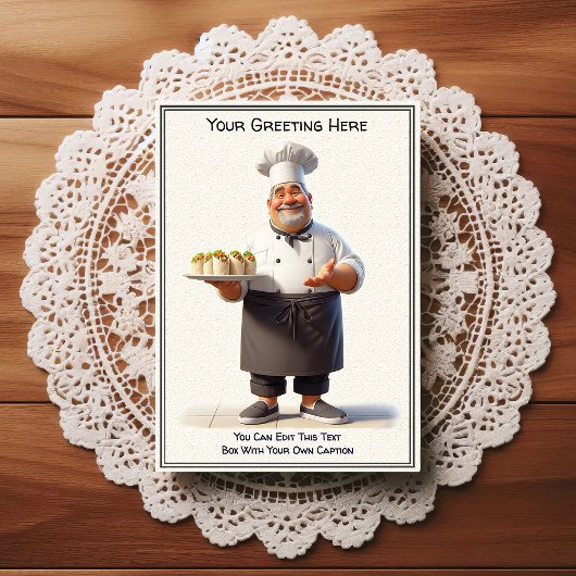 Customizable Any Occasion Cooking / Chef Postcard Briefkaart