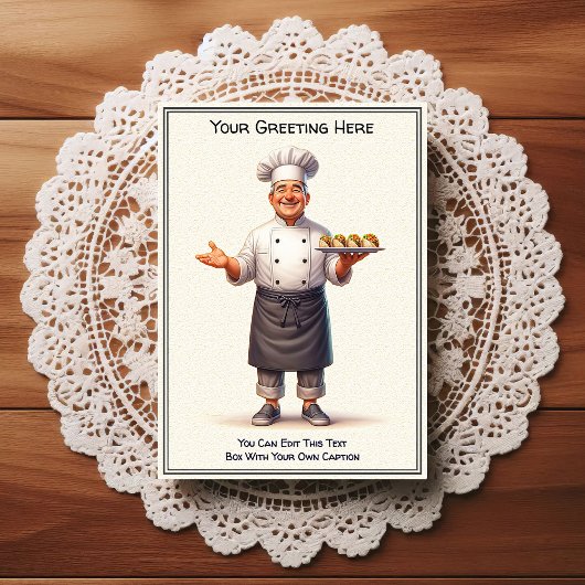Customizable Any Occasion Cooking / Chef Postcard Briefkaart