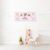 Customizable Baby First Birthday Pink Photo Banner (Insitu)