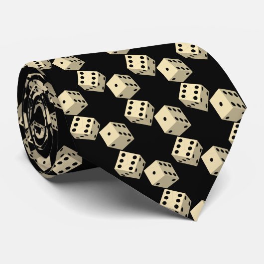 Customizable background colour Dice Games pattern Stropdas (Opgerold)