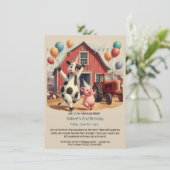 Customizable Barnyard Animal Birthday Invitation Kaart (Staand voorkant)