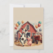 Customizable Barnyard Animal Birthday Invitation Kaart (Achterkant)
