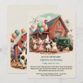 Customizable Barnyard Animal Birthday Invitation Kaart (Voorkant / Achterkant)