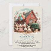 Customizable Barnyard Animal Birthday Invitation Kaart (Voorkant)