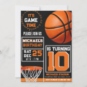 Customizable basketball birthday invitations kaart (Voorkant)