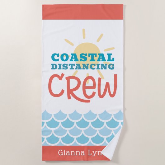 Customizable Beach Theme Sun Waves Strandlaken (Voorkant)