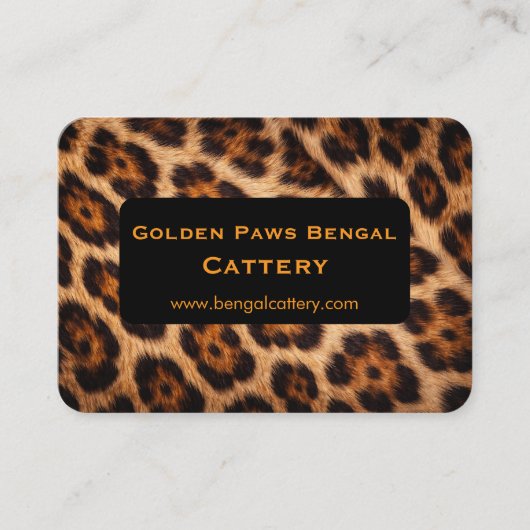Customizable Bengal Cat Cattery  Visitekaartje (Voorkant)