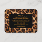 Customizable Bengal Cat Cattery  Visitekaartje (Achterkant)