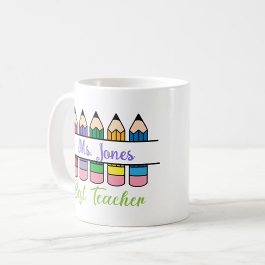 Customizable Best Teacher Appreciation Koffiemok (Voorkant links)