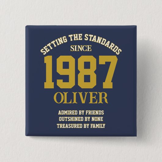 Customizable Birthday gift Vierkante Button 5,1 Cm (Voorkant)