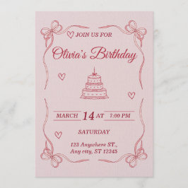 Customizable Birthday Invitation Card - Stylish Kaart