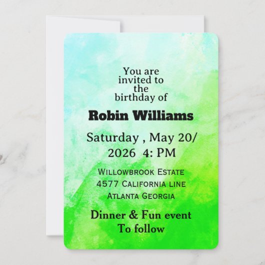Customizable Birthday Invitation for adults Kaart (Voorkant)