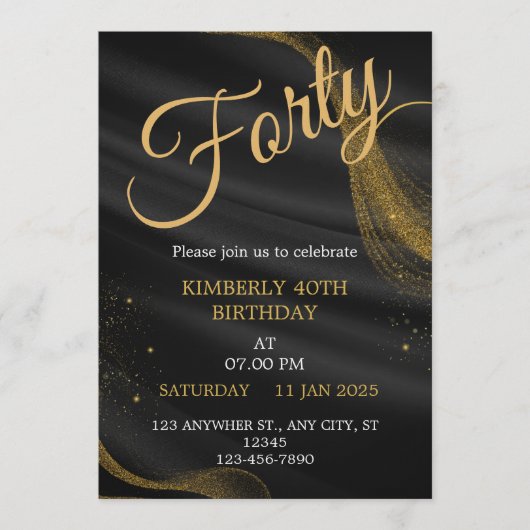 customizable birthday invite Elegant Birthday Card Kaart (Voorkant)