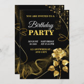 Customizable Birthday Invite elegant birthday card Kaart (Voorkant / Achterkant)