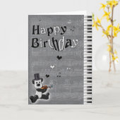 Customizable Birthday Panda Card Kaart (Gele Bloem)