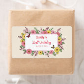 Customizable Birthday Party labels with Flowers (Insitu)