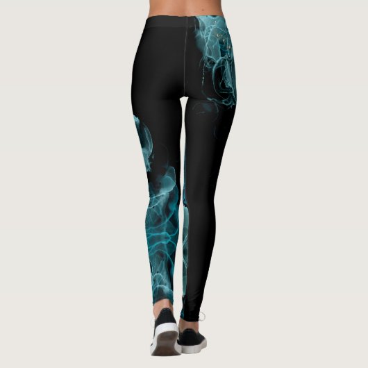 Customizable Black and Blue Leggings (Achterkant)