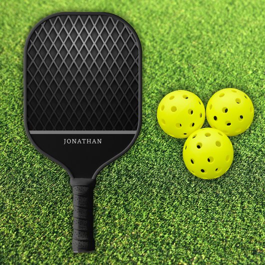 Customizable Black Diamond Pattern Pickleball Pickleball Paddle