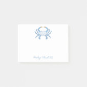 Customizable Blue Chic Crab Sticky Notes (Voorkant)