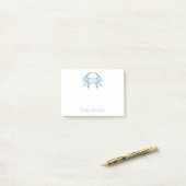 Customizable Blue Chic Crab Sticky Notes (Op bureau)