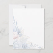 Customizable Blue Floral Wedding Kaart (Achterkant)
