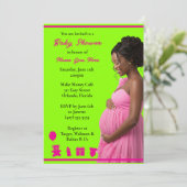 Customizable Blue Gold | Pregnant Downloadable Kaart (Staand voorkant)