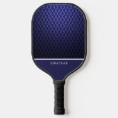 Customizable Blue Navy Diamond Pattern Pickleball Paddle (Voorkant)