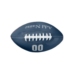 Customizable Blue & Silver Mini American Football