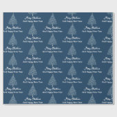 Customizable Blue White Christmas and New Year Cadeaupapier (Vlak)