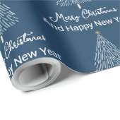 Customizable Blue White Christmas and New Year Cadeaupapier (Rol Hoek)