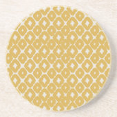 Customizable Boho Mustard Diamonds coasters Zandsteen Onderzetter (Voorkant)