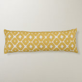 Customizable Boho Mustard Diamonds Cushion Lichaamskussen (Achterkant)