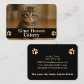 Customizable Business Card for Cattery  Visitekaartje (Voorkant / Achterkant)