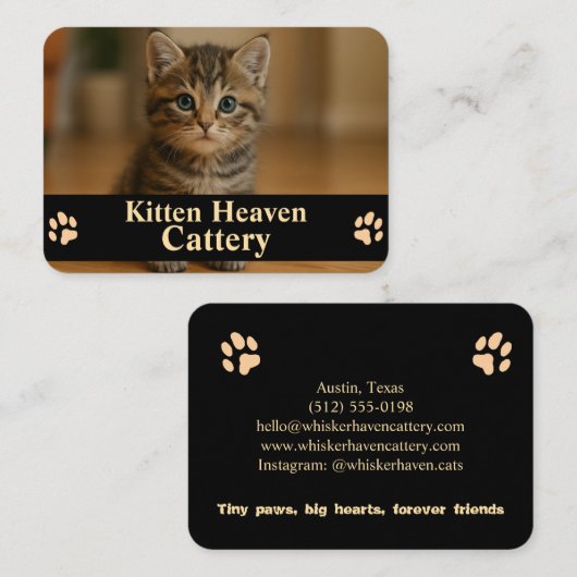 Customizable Business Card for Cattery Visitekaartje (Voorkant / Achterkant)