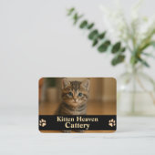 Customizable Business Card for Cattery Visitekaartje (Staand voorkant)