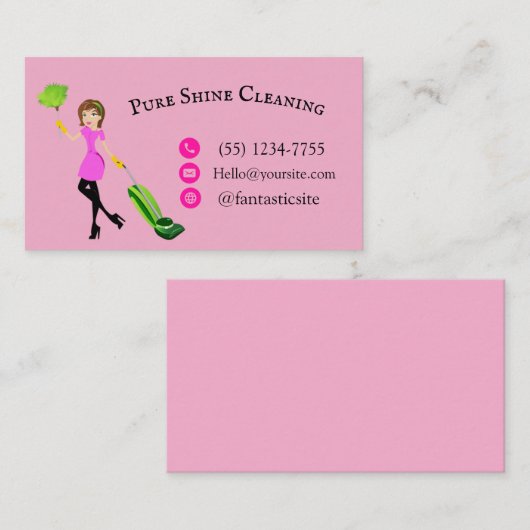 "Customizable Business Card - Pure Shine Cleaning" Visitekaartje (Voorkant / Achterkant)