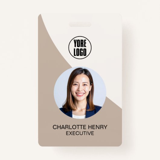 Customizable Business ID Card | Minimal Employee  Badge (Voorkant)