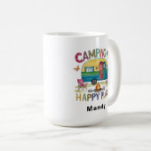 Customizable Camper "Camping is Happy Place" Koffiemok (Voorkant rechts)