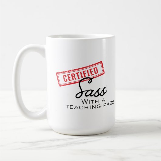 Customizable Certified Sass with a teaching pass Koffiemok (Links)