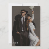 Customizable Chic Black with photo save the date  Kaart (Achterkant)